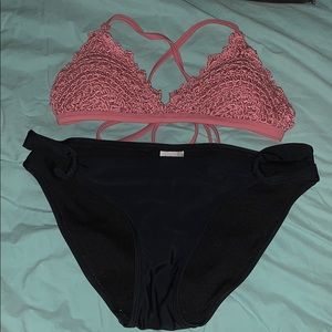 Purple and Black Swim Suit